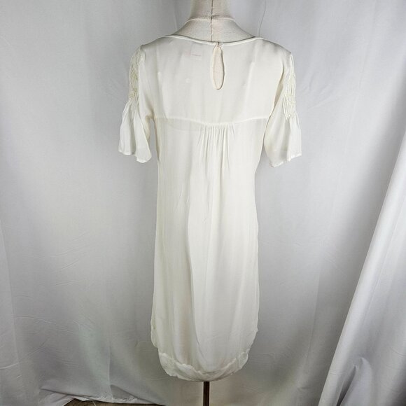 Sundance White Embroidered Dress XS Cream Boho Feminine Peasant NWOT - Picture 5 of 12